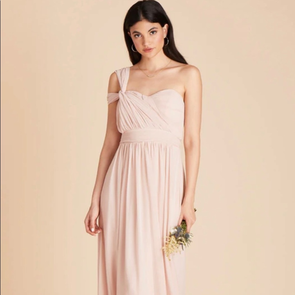 Jenny Yoo blush bridesmaids dress